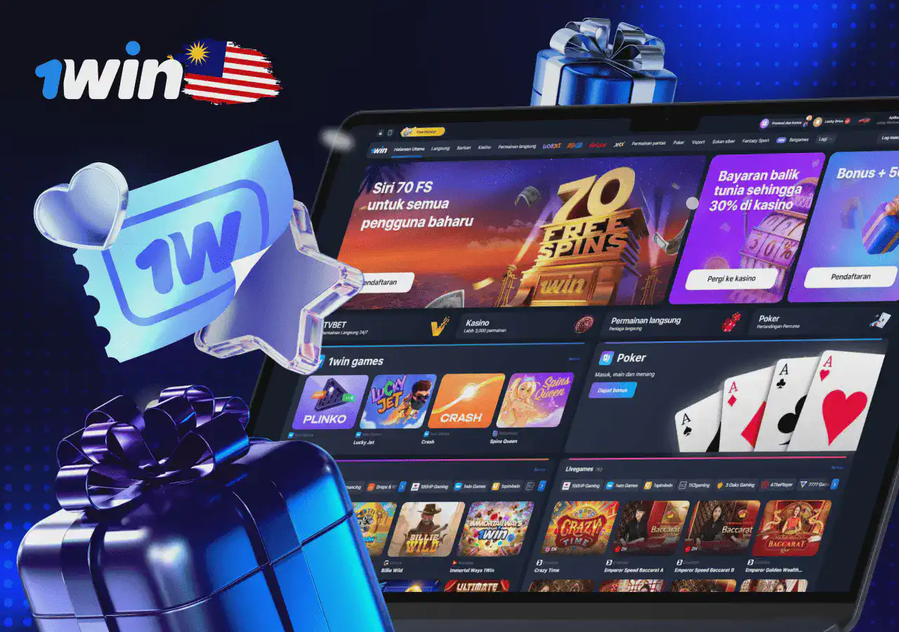 Dapatkan bonus permainan kasino 1win