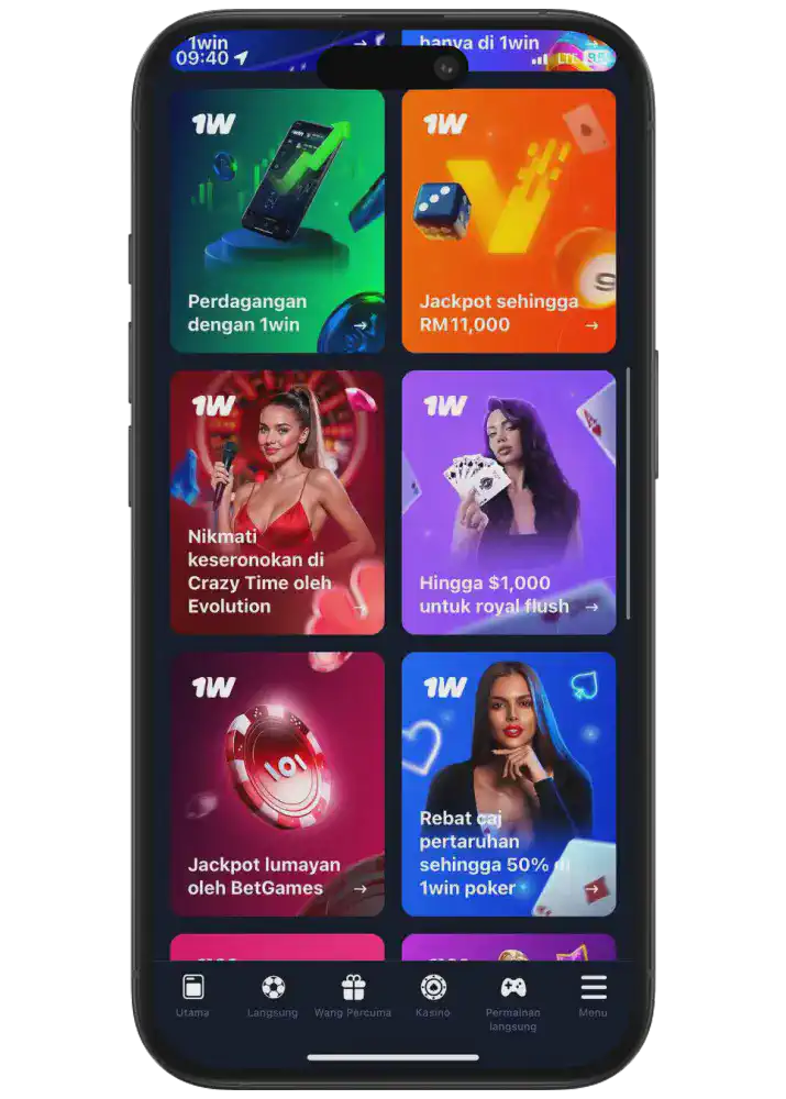 Menang lebih banyak dengan bonus permainan langsung 1win