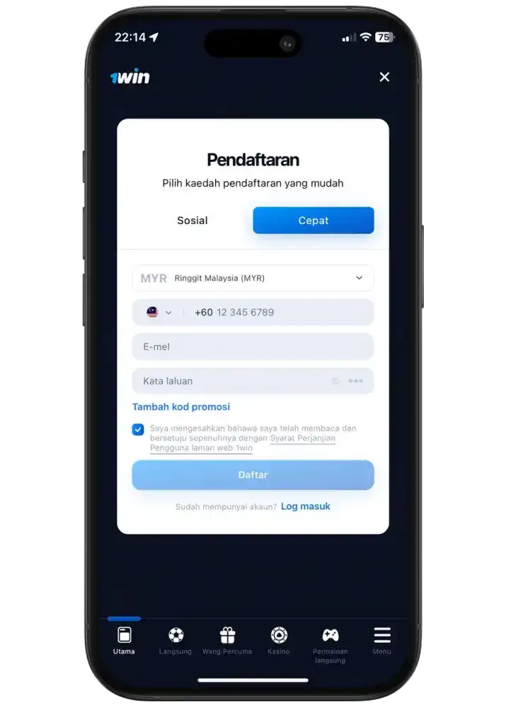 Daftar di 1win Online