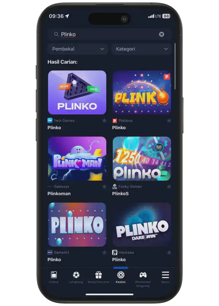 permainan Plinko dengan 1win