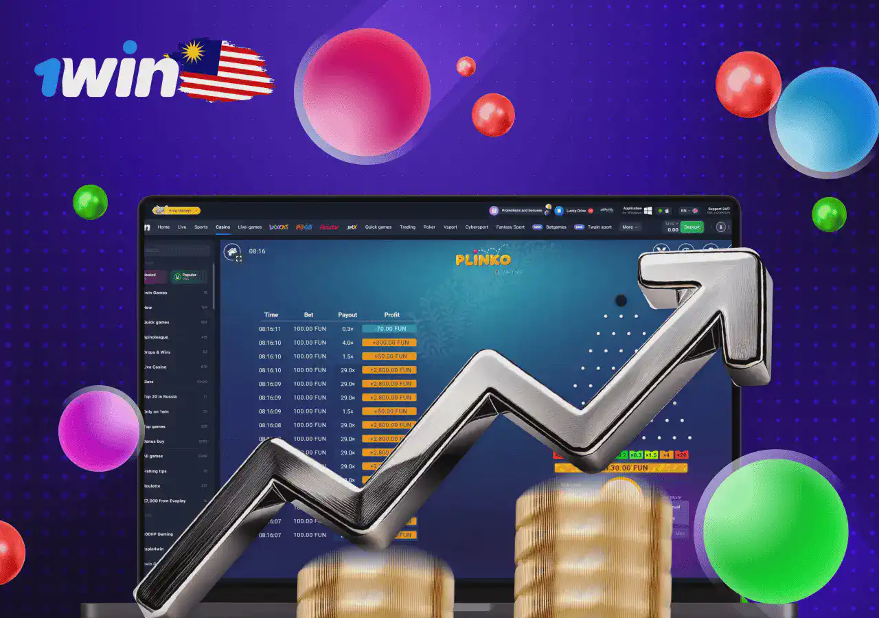 1menang permainan Plinko - cuba strategi