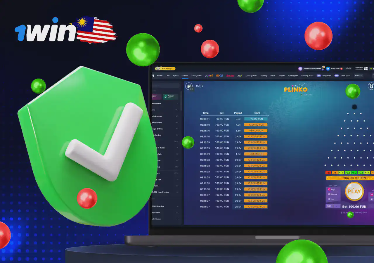 1menang keselamatan permainan kasino Plinko
